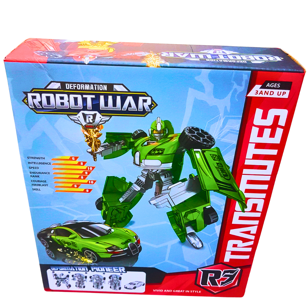 Robot War Transforming Car Toy | 2-in-1 Robot to Car Action Figure | Ages 3+