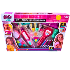 3-in-1 Beauty Salon Equipment Set for Kids – Nail Art, Hair Chalk, and Tattoo Art Kit with Accessories