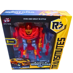 Robot War Transforming Car Toy (Red) | 2-in-1 Robot to Car Action Figure | Ages 3+