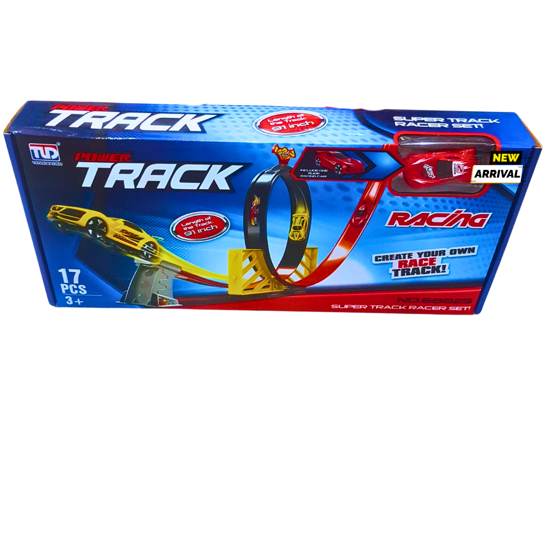 Power Track Super Racer Set – 360° Loop Stunt Track (17 PCS)