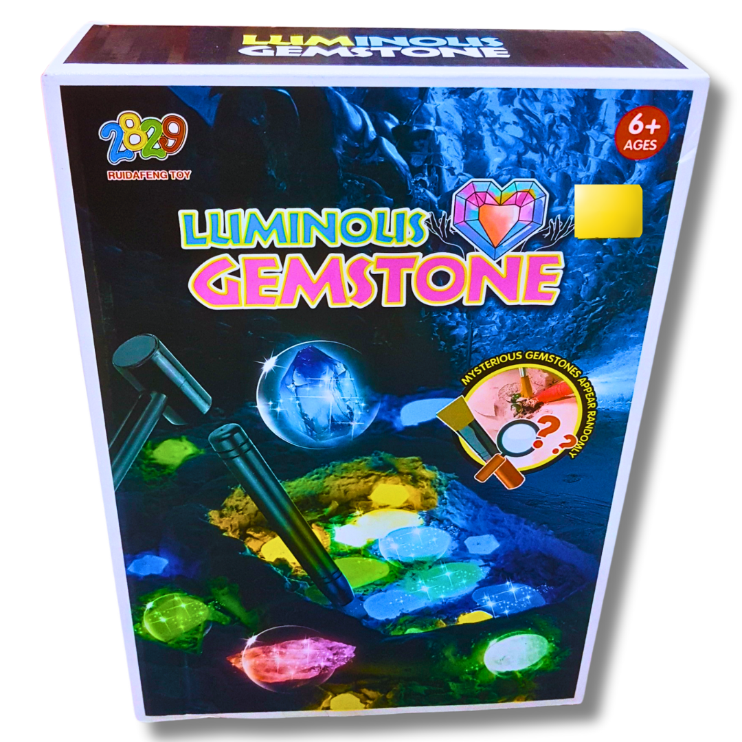 Luminous Gemstone Dig Kit for Kids - Glow-in-the-Dark Archaeology Adventure Toy (Ages 6+)