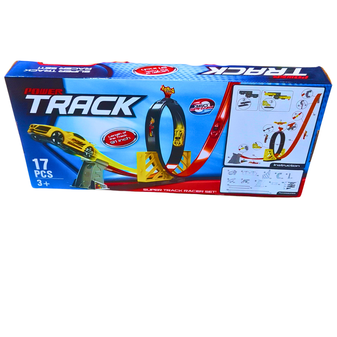 Power Track Super Racer Set – 360° Loop Stunt Track (17 PCS)