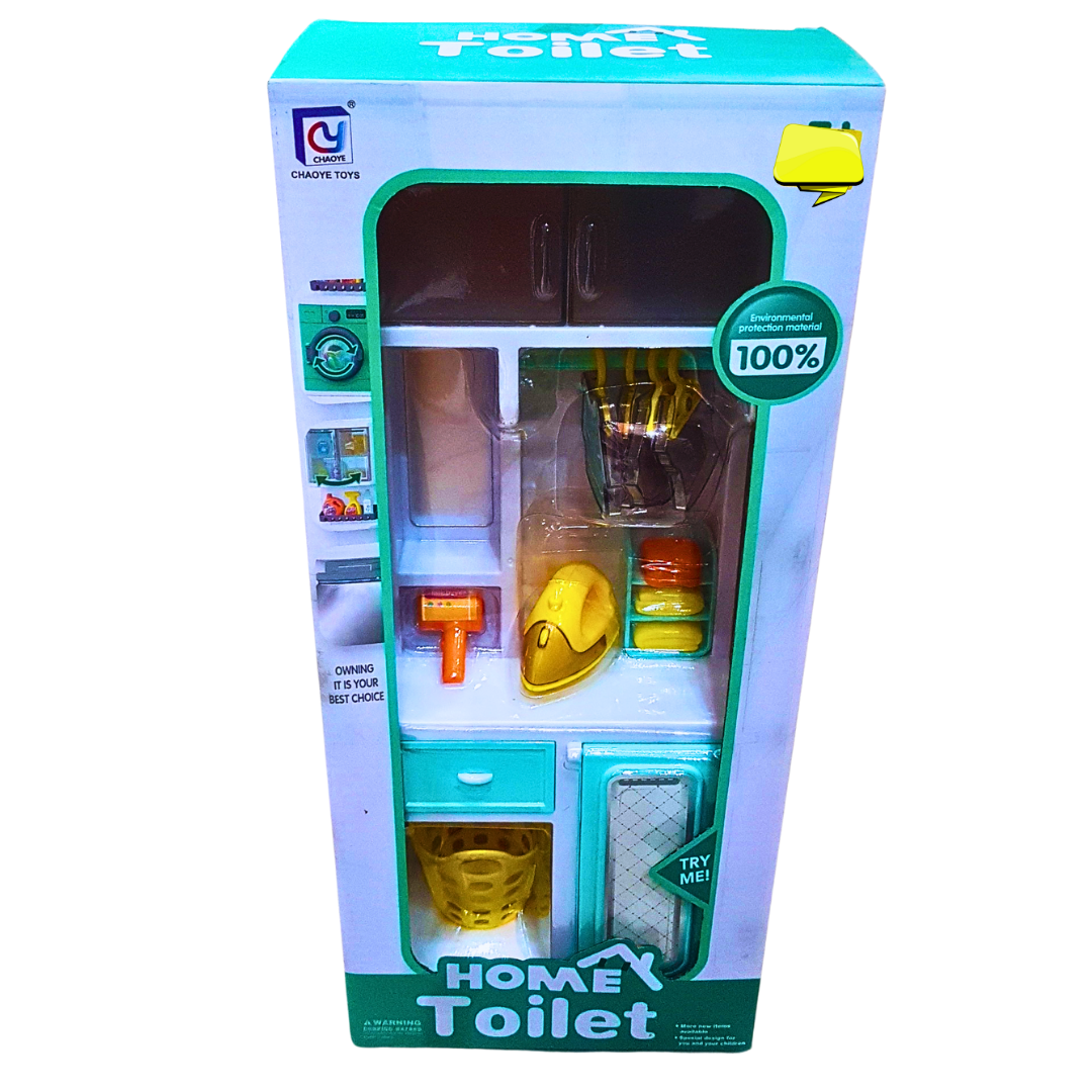 Home Toilet Playset for Kids | Pretend Play Bathroom Cleaning Kit | Fun Role-Play Toy Set