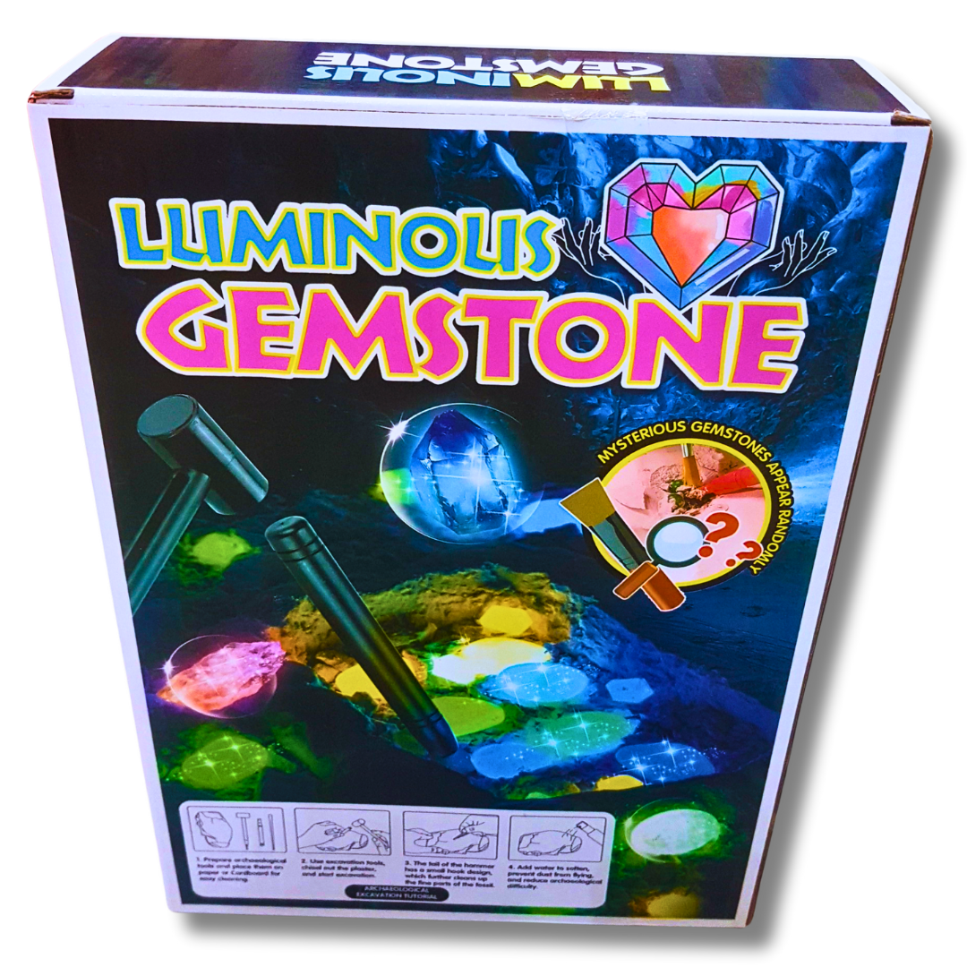 Luminous Gemstone Dig Kit for Kids - Glow-in-the-Dark Archaeology Adventure Toy (Ages 6+)