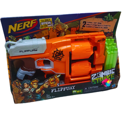 NERF Zombie Strike FlipFury Blaster - Dual Rotating Drums Dart Blaster for Kids 8+