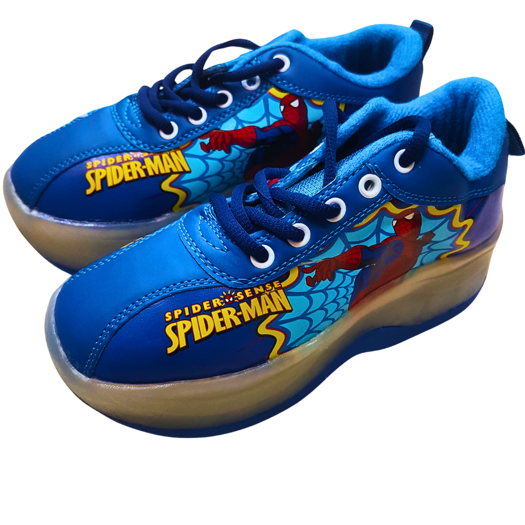 Kids' Spider-Man Blue Foldable Roller Skate Shoes - Sizes 28, 30, 32, 34, 36