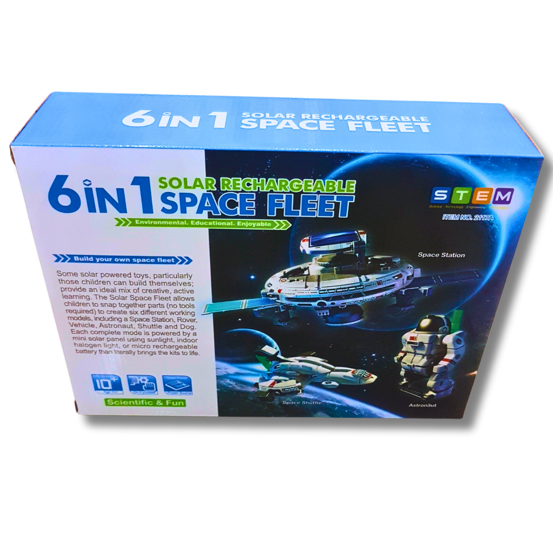 6-in-1 Solar Rechargeable Space Fleet Kit - STEM Educational Space Toy for Kids