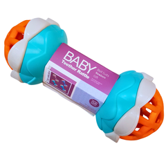 Colorful Dual-Ball Baby Teether Rattle – Sensory Development Toy