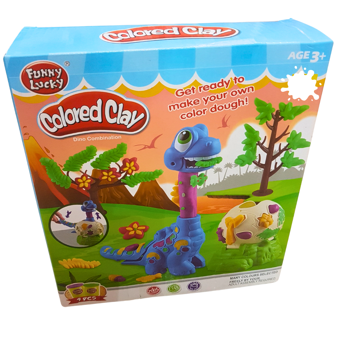 Colored Clay Dino Combination Playset - Creative Fun for Kids