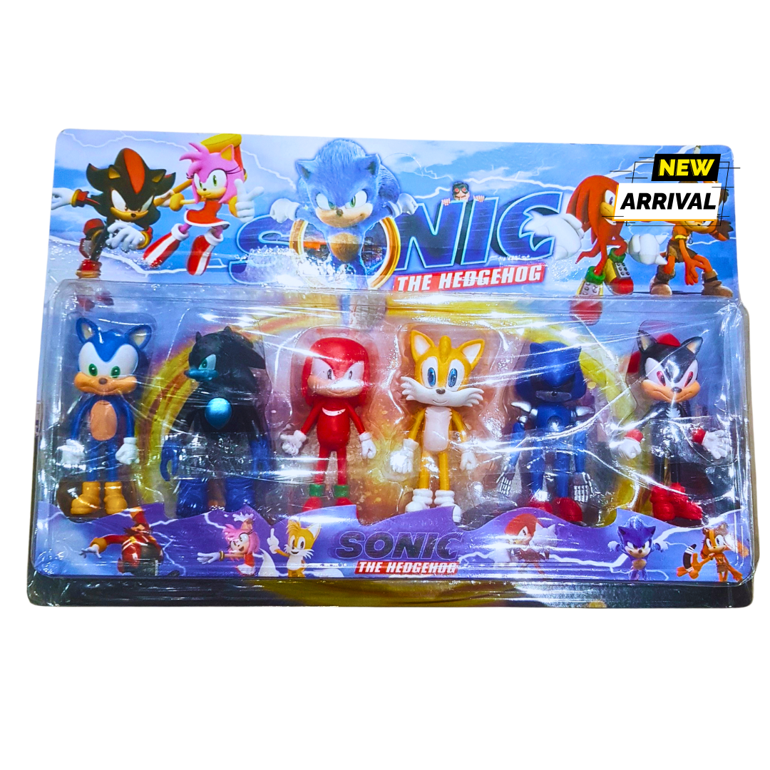 Sonic the Hedgehog Action Figure Set – 6-Piece Collectible Toy Set | Kids’ Adventure Playset