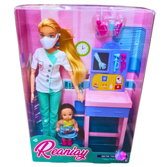 Reaniay Doctor Playset – Doll with Medical Accessories and Patient for Educational Role-Play – Perfect Gift for Girls 3+