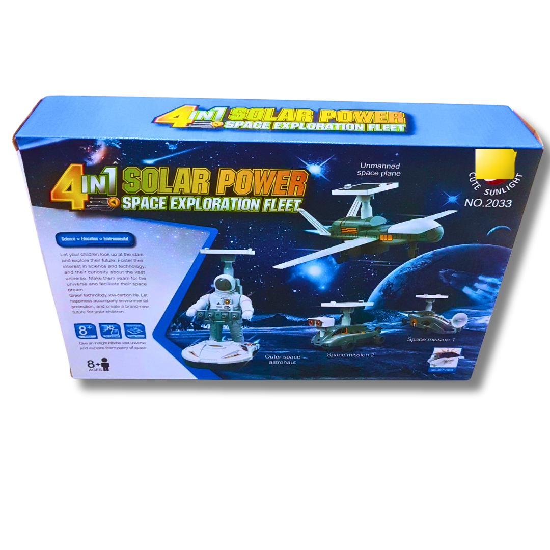 4-in-1 Solar Power Space Exploration Fleet - STEM Space Toy for Kids (Ages 8+)