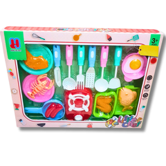 Little Chef Kitchen Play Set for Kids - Pretend Cooking Toy Set with Utensils, Food Accessories, and Stove (Ages 3+)