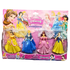 Princess Doll Set – 4-Piece Princess Figures Collection | Magical Adventure Dress-Up Playset for Girls Ages 5+