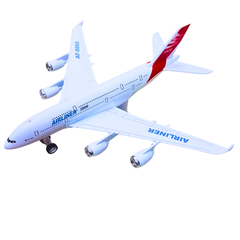 Die-Cast Airliner Toy Plane with Rolling Wheels (Available in Red and Blue Tail Designs)