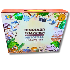 Dinosaur Excavation Kit for Kids - Archaeological Dig Set with Historical Discoveries