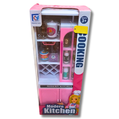 Modern Kitchen Toy Cabinet for Kids - Pretend Play Kitchen Set with Accessories and Storage (Ages 3+)