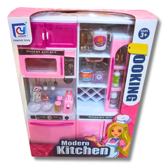 Deluxe Modern Kitchen Play Set for Kids - Pretend Cooking Toy with Microwave, Utensils, and Food Accessories (Ages 3+)