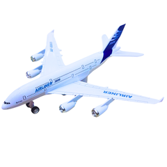 Die-Cast Airliner Toy Plane with Rolling Wheels (Available in Red and Blue Tail Designs)