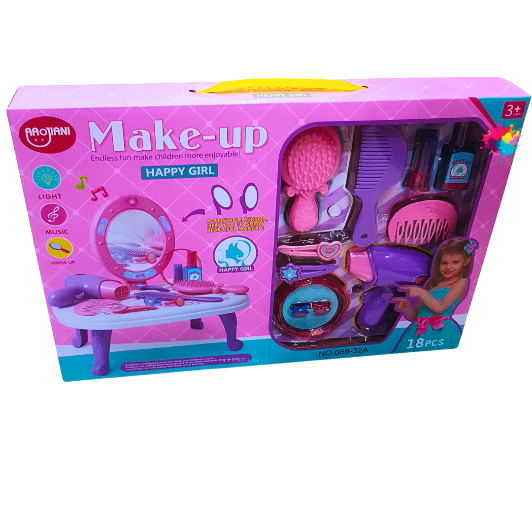 Happy Girl Make-Up Vanity Table Playset with Light and Music (3+ Years)