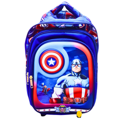 Captain America Kids’ Trolley School Bag with Removable Wheels – Spacious & Durable for Boys and Girls