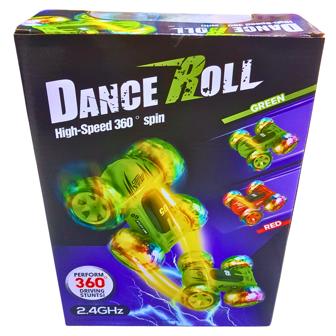 Dance Roll RC Stunt Car - 360° High-Speed Spins with LED Lights and Music