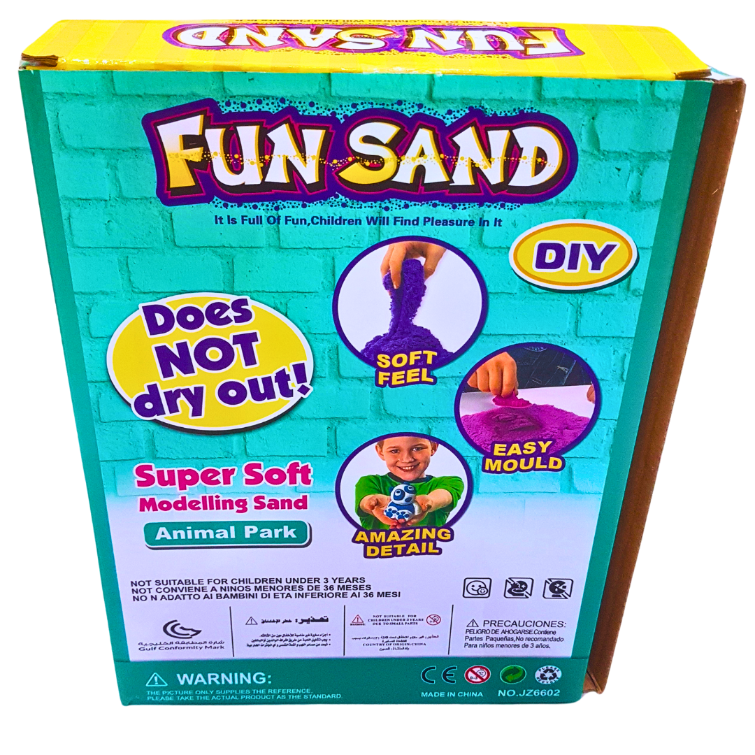 Fun Sand Animal Park Set – Super Soft, Non-Toxic Modeling Sand for Kids, Includes Animal Molds for Creative Play, Ages 3+