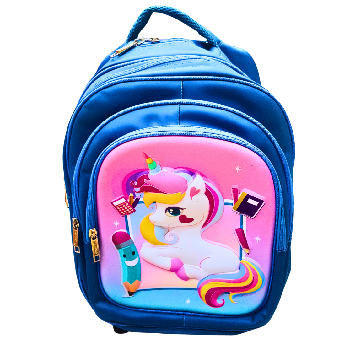 Magical Unicorn Kids’ Trolley School Bag with Removable Wheels – Spacious & Durable for Girls