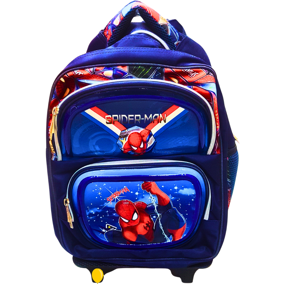 Spider-Man Trolley School Bag with Removable Wheels – Spacious & Durable for Boys