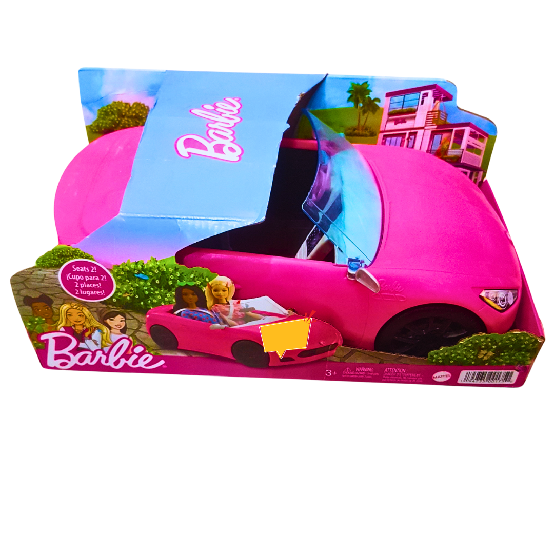 Barbie Convertible Car - Stylish Pink Ride for Two Dolls | Fun Vehicle Play for Kids 3+