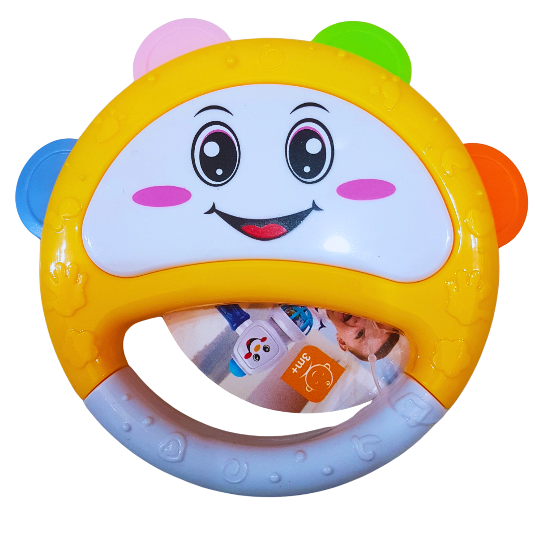 Smiling Face Baby Rattle Teether – Interactive Sensory Toy