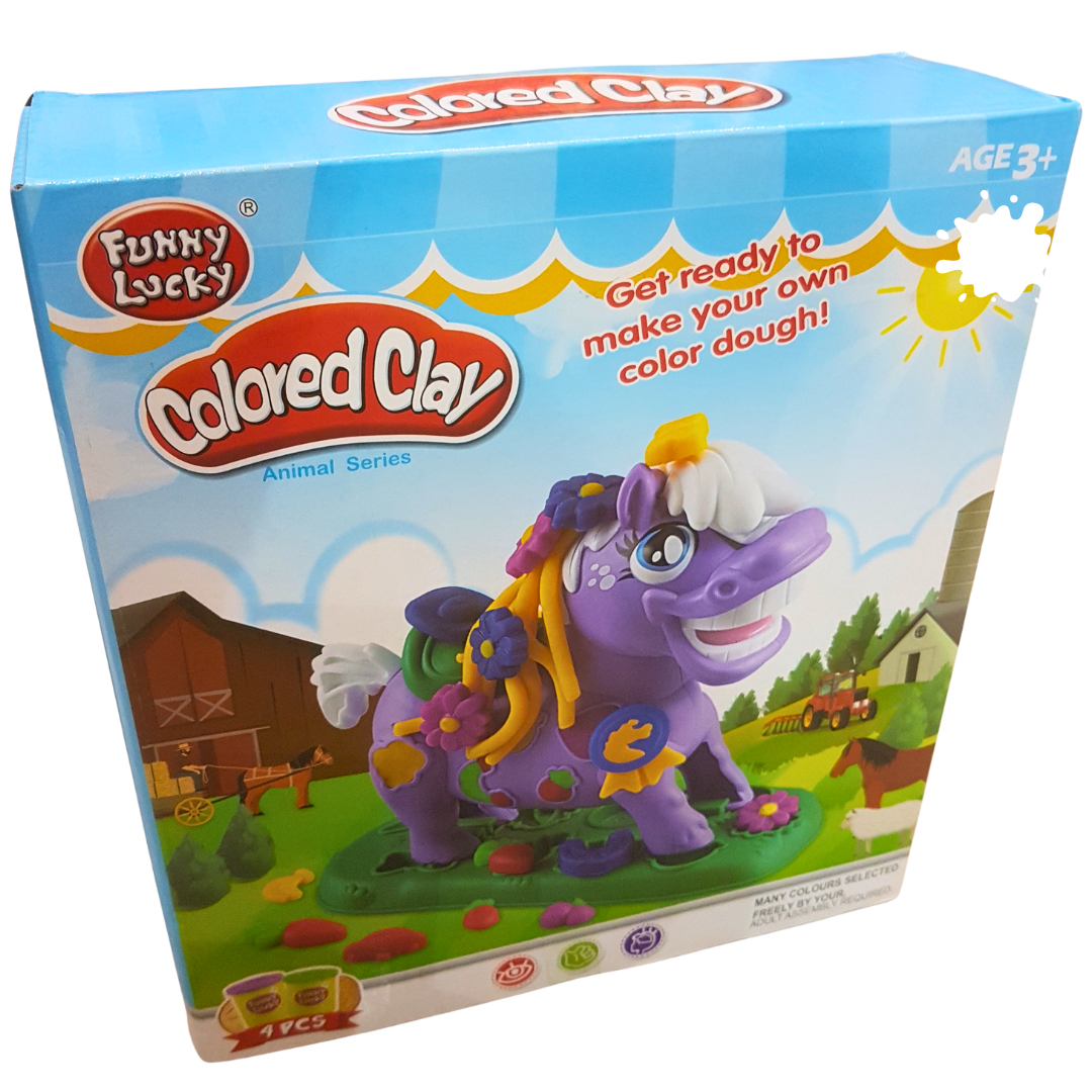 Colored Clay Animal Series - Creative Pony Playset for Kids