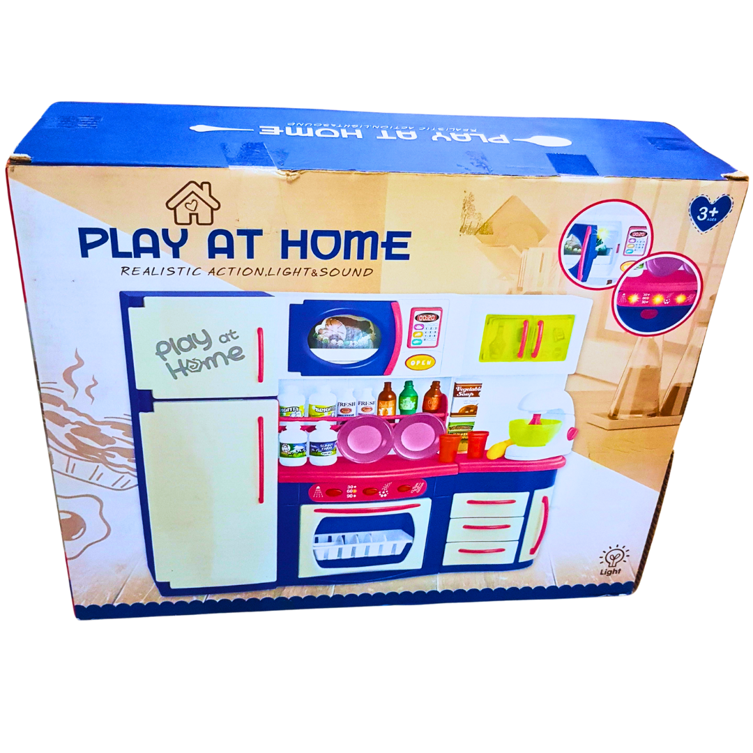 Play at Home Kitchen Playset with Lights & Sound | Realistic Cooking Toy for Kids