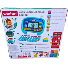 WinFun Let's Learn Bilingual Laptop – Educational Toy for Kids with 160+ Words & 30 Learning Activities (Ages 3+)