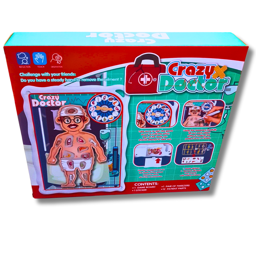 Crazy Doctor Operation Game for Kids - Fun Hand-Eye Coordination Board Game (Ages 4+)