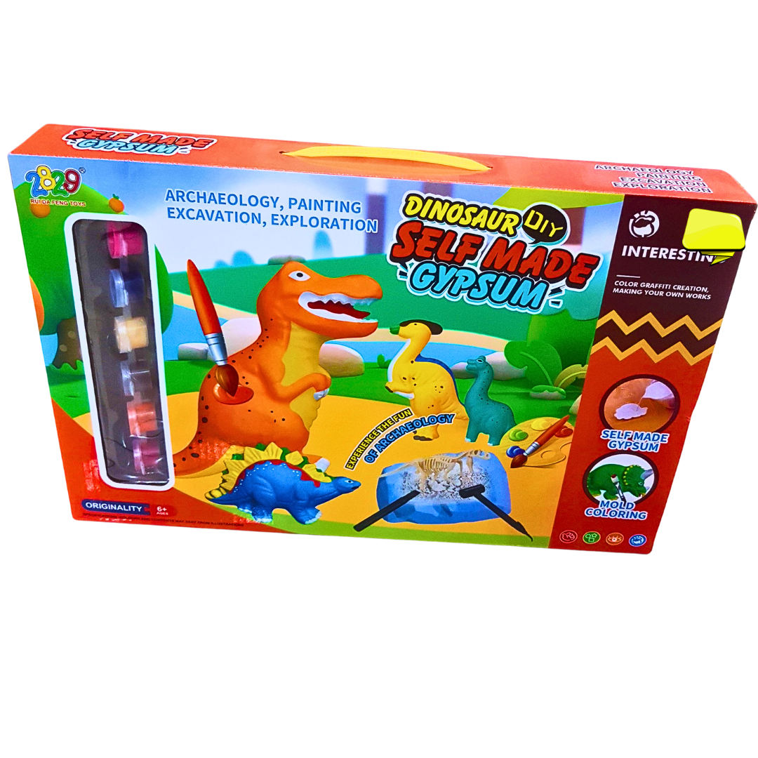 DIY Dinosaur Gypsum Craft Kit for Kids - Fun Painting & Excavation Set (6+)