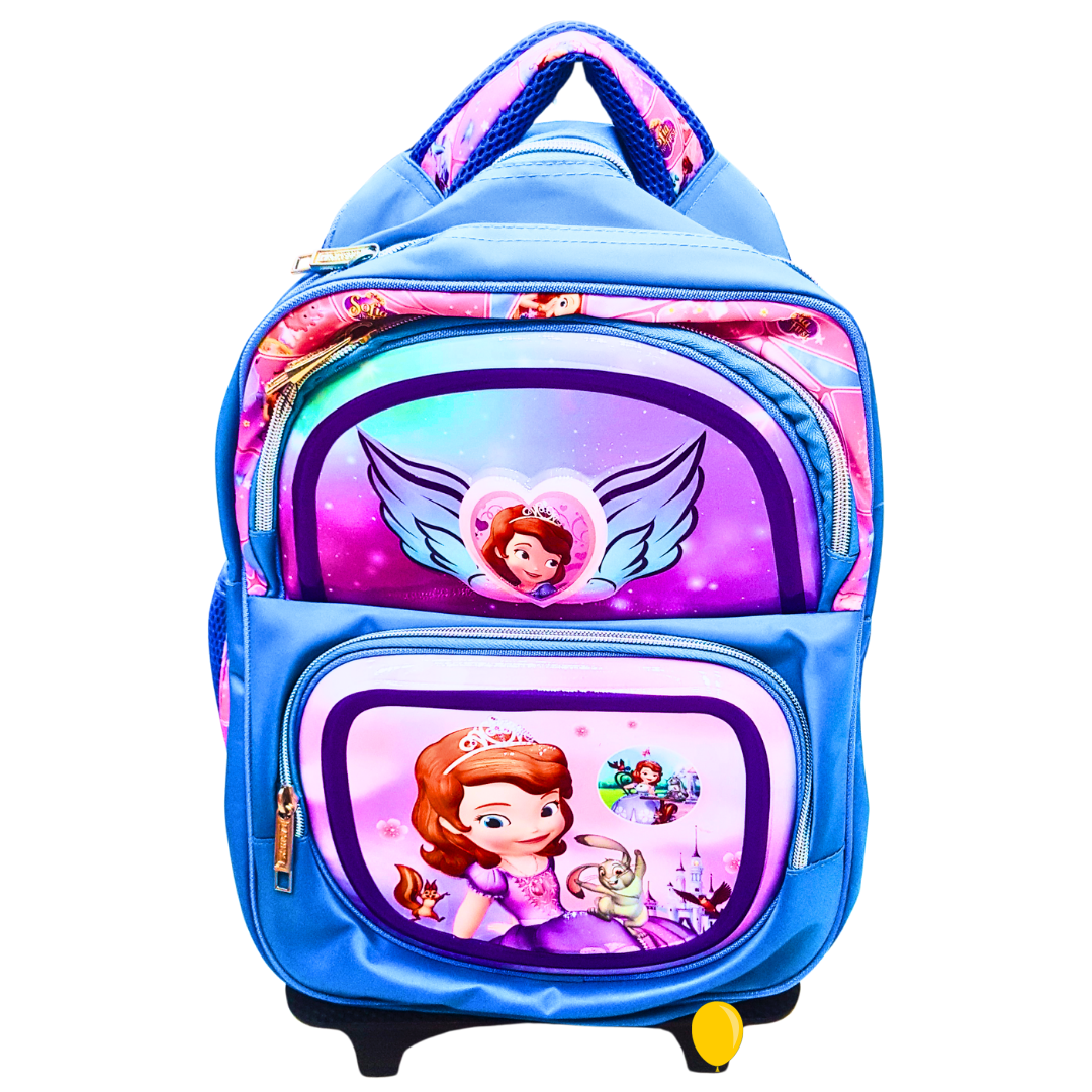 Princess Trolley School Bag with Removable Wheels – Spacious & Durable for Girls