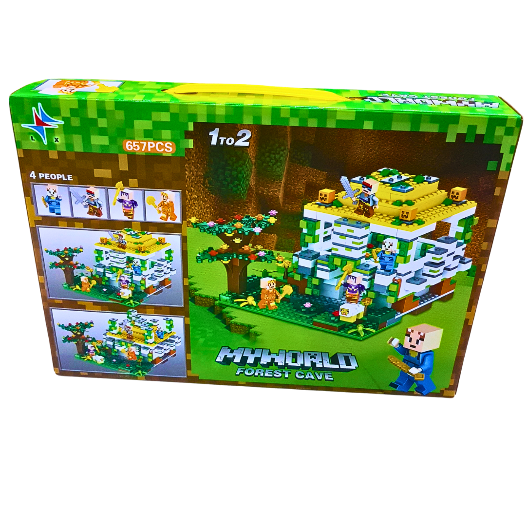 My World Forest Cave Building Set – 657-Piece Jungle Adventure Playset with Mini Figures (Ages 6+)