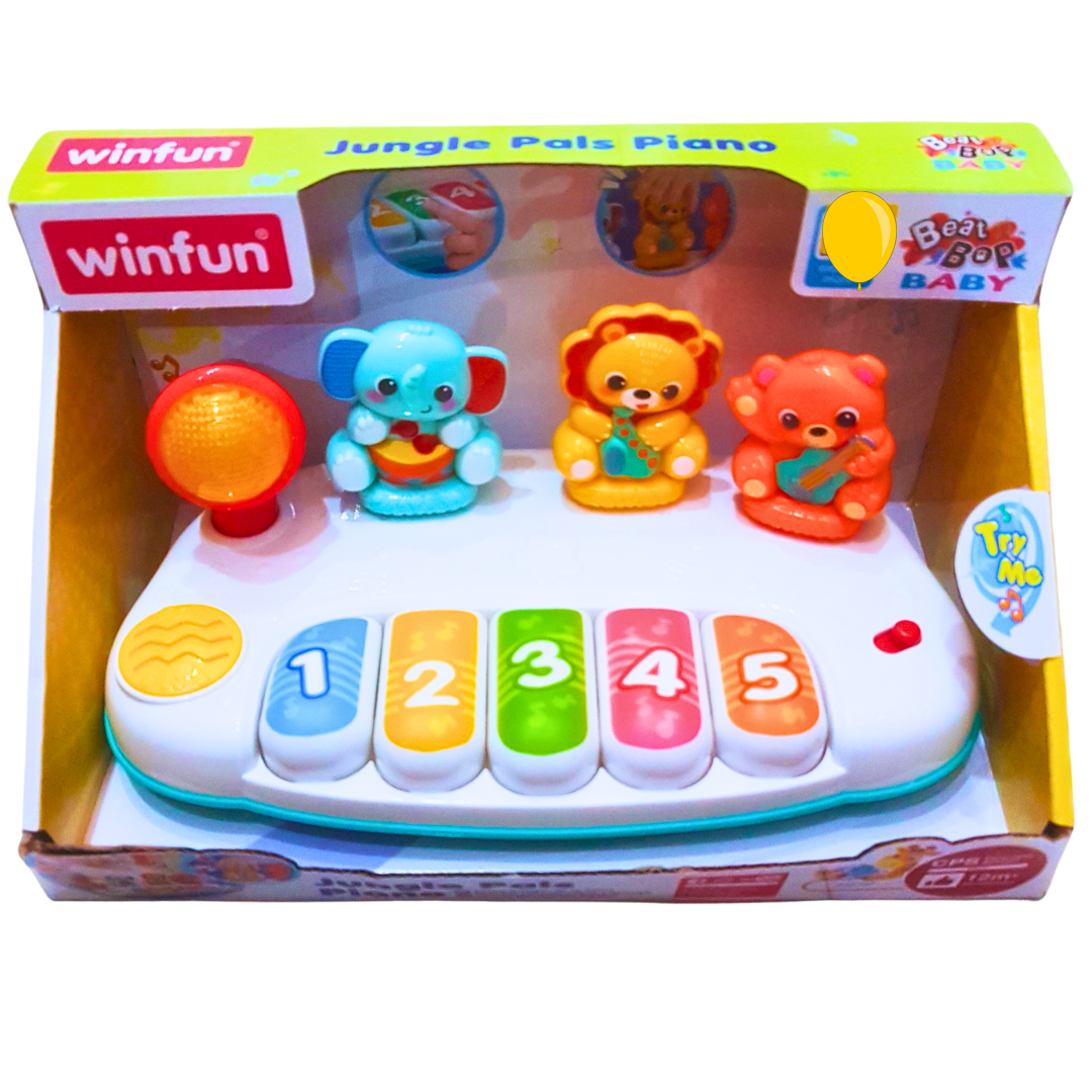 Winfun Jungle Pals Piano | Musical Toy for Babies with Lights & Animal Figures (12+ Months)