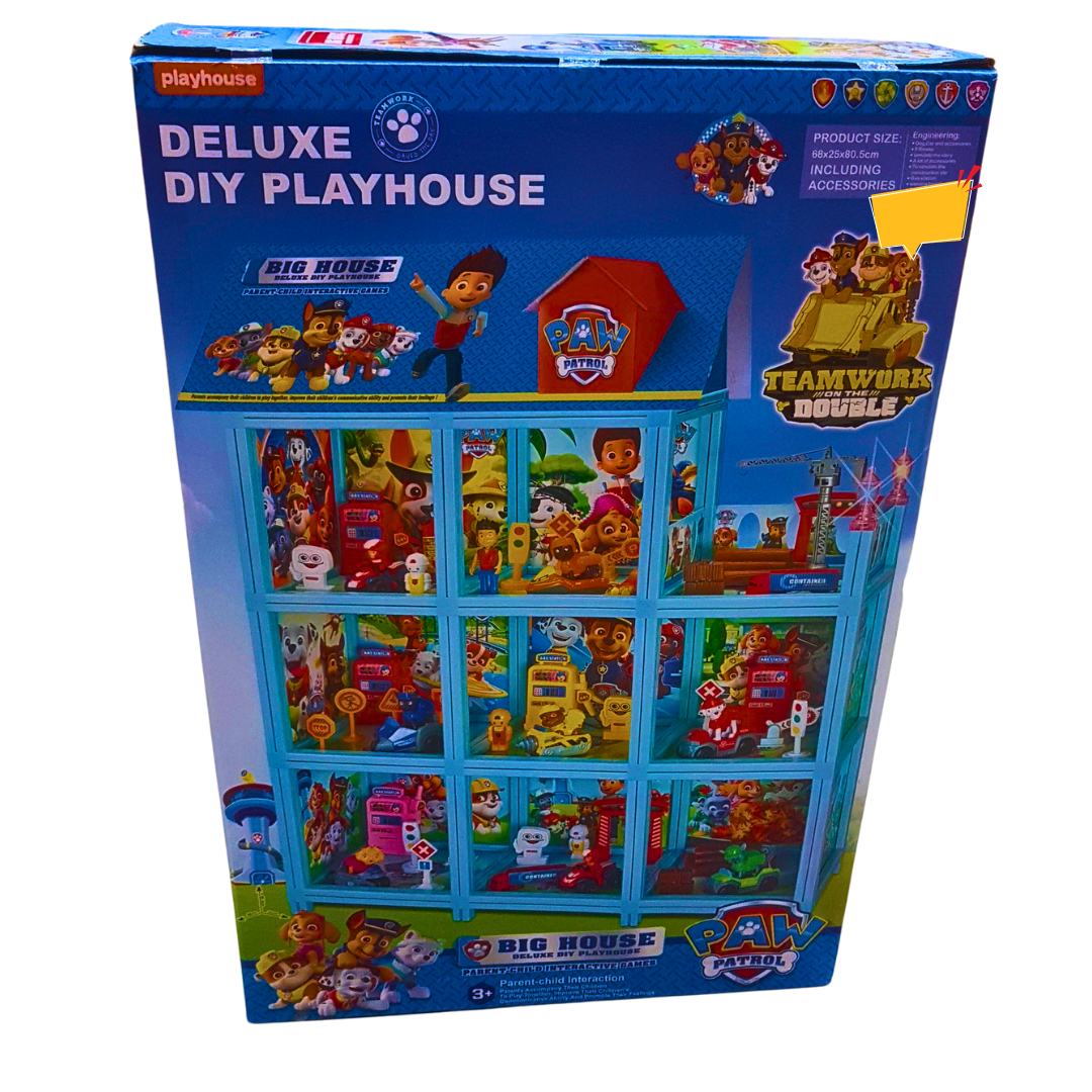 Paw Patrol Deluxe DIY Playhouse – Big House Playset for Interactive Fun (3+ Years)