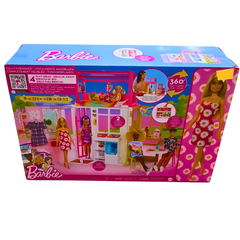 Barbie Fully Furnished Dreamhouse Playset – 360° Play with 4 Areas & Accessories (3+ Years)