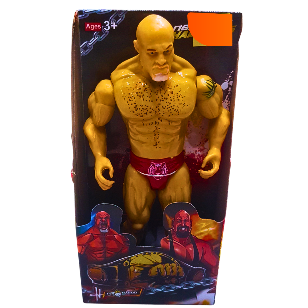 Wrestling Action Figure – Bald Brawler with Red Trunks (Ages 3+) each sold separately