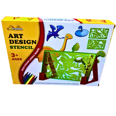 Art Design Stencil Kit – Creative Drawing Set with Flower & Dinosaur Stencils | Fun Educational Art for Kids (Ages 3+)