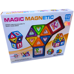 Magic Magnetic Alphabet Blocks Set - 60 Pieces - Educational Building Toy for Kids