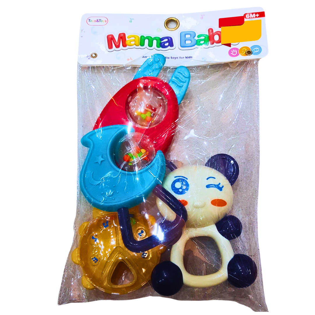 Baby Rattle & Teething Toy Set – Fun & Soothing for Babies (6M+) 🍼🎶