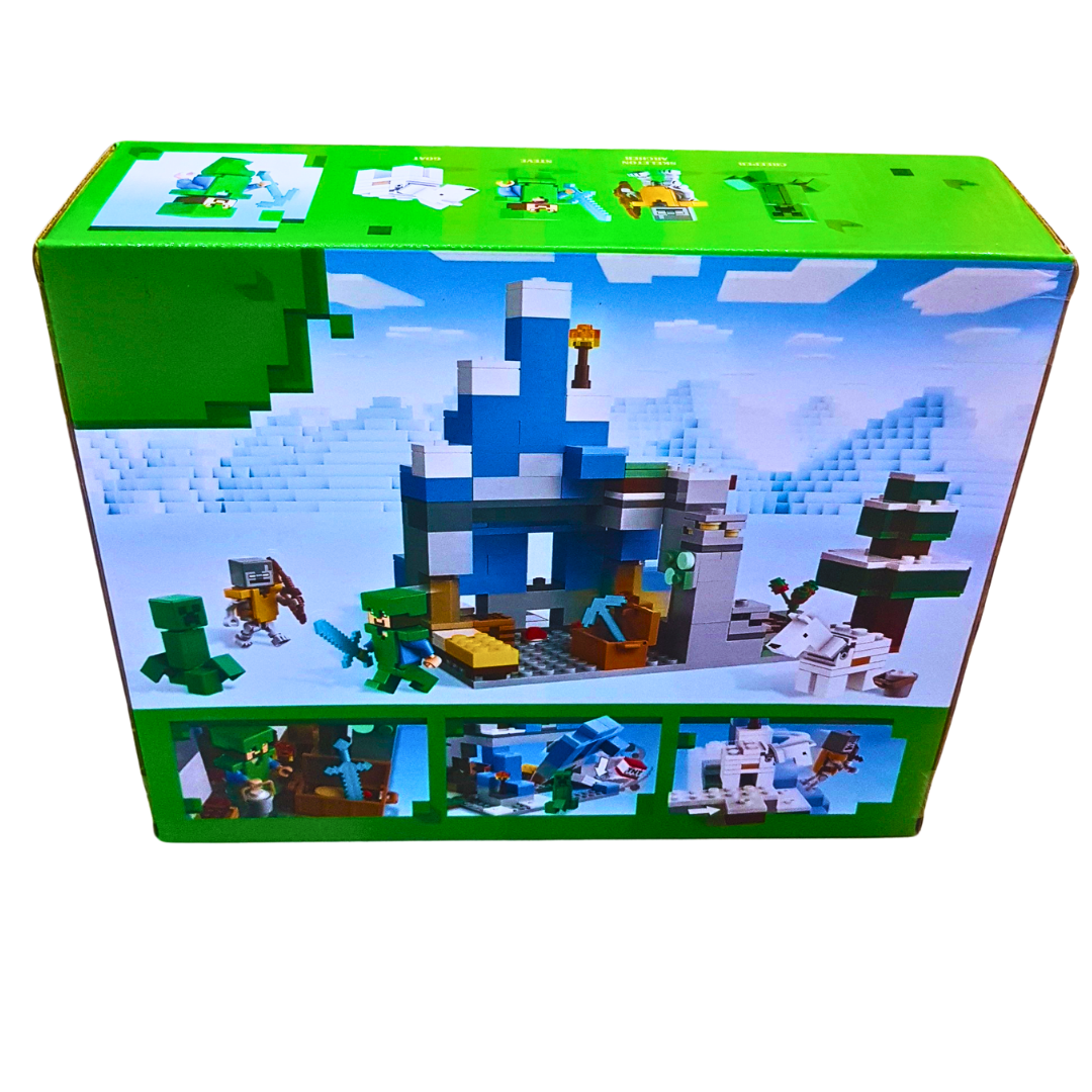 Minecraft Frozen Peaks Building Set – 304-Piece Snowy Mountain Playset with Mini Figures & Creeper (Ages 8+)