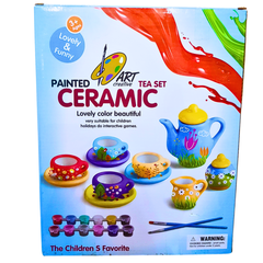 DIY Ceramic Tea Set for Kids - 17-Piece Painting and Creative Art Kit (3+)