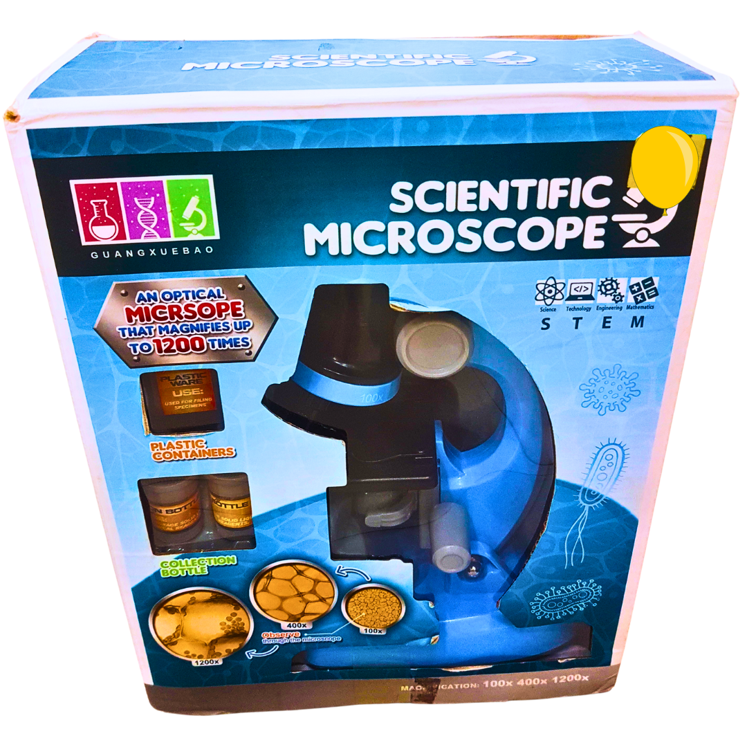 1200x Kids Scientific Microscope Kit – STEM Educational Toy with 3 Magnification Levels