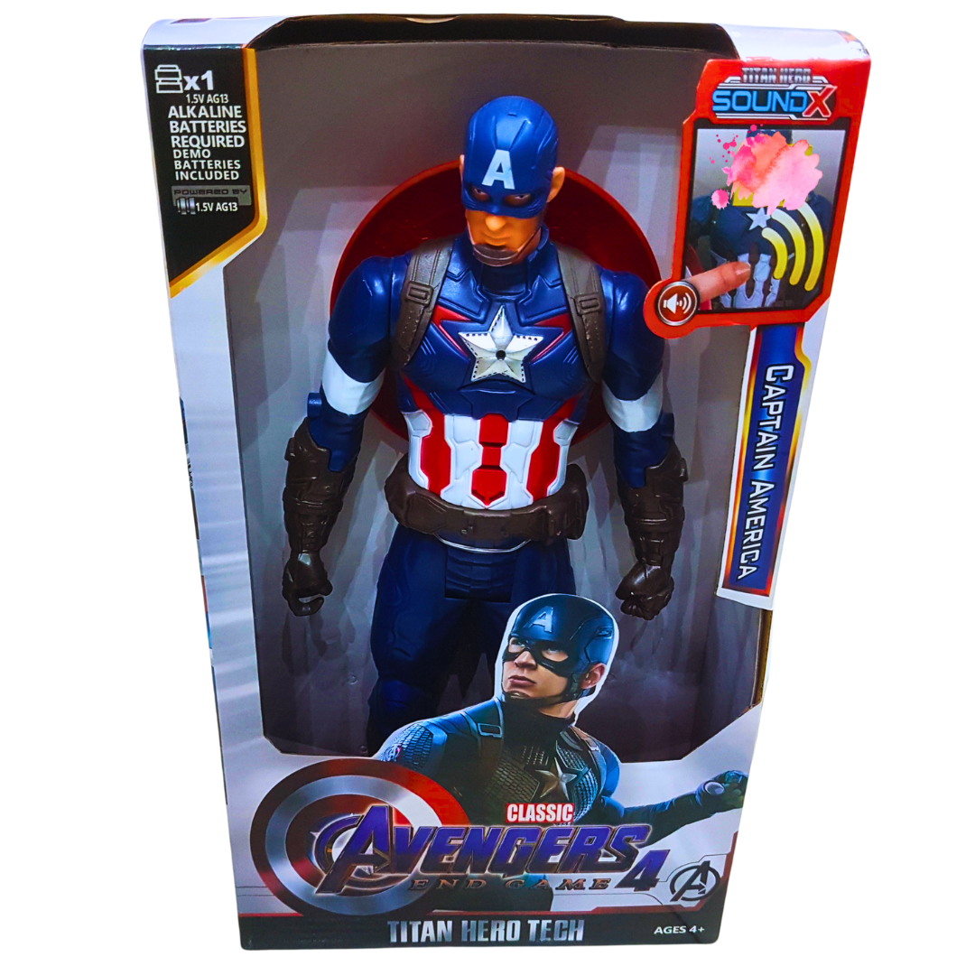 Marvel Avengers Captain America Action Figure - Titan Hero Tech with Sound FX