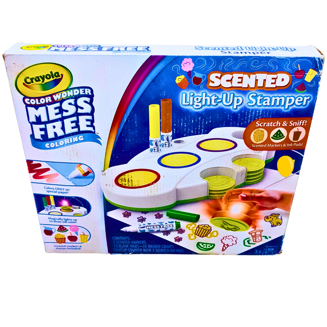 Crayola Color Wonder Mess-Free Scented Light-Up Stamper – Fun Stamp & Sniff Markers for Kids (Ages 3+)